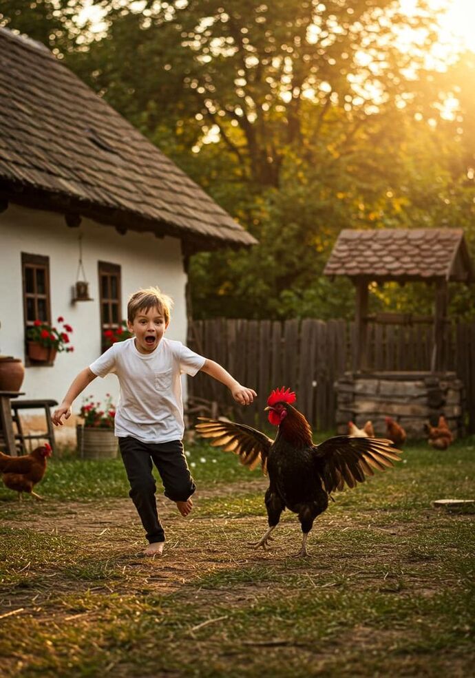 Merak ettim çocukken sizide horoz kovaladı mı 😀 ?