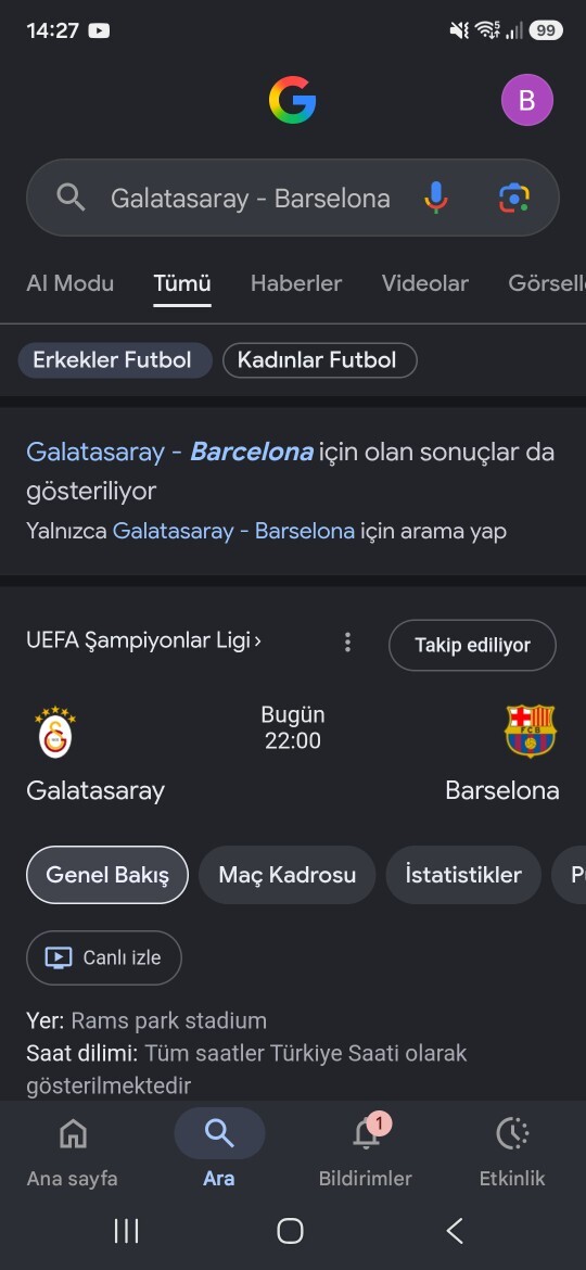 Bugün Galatasaray Barselona maçı var, kim yener?