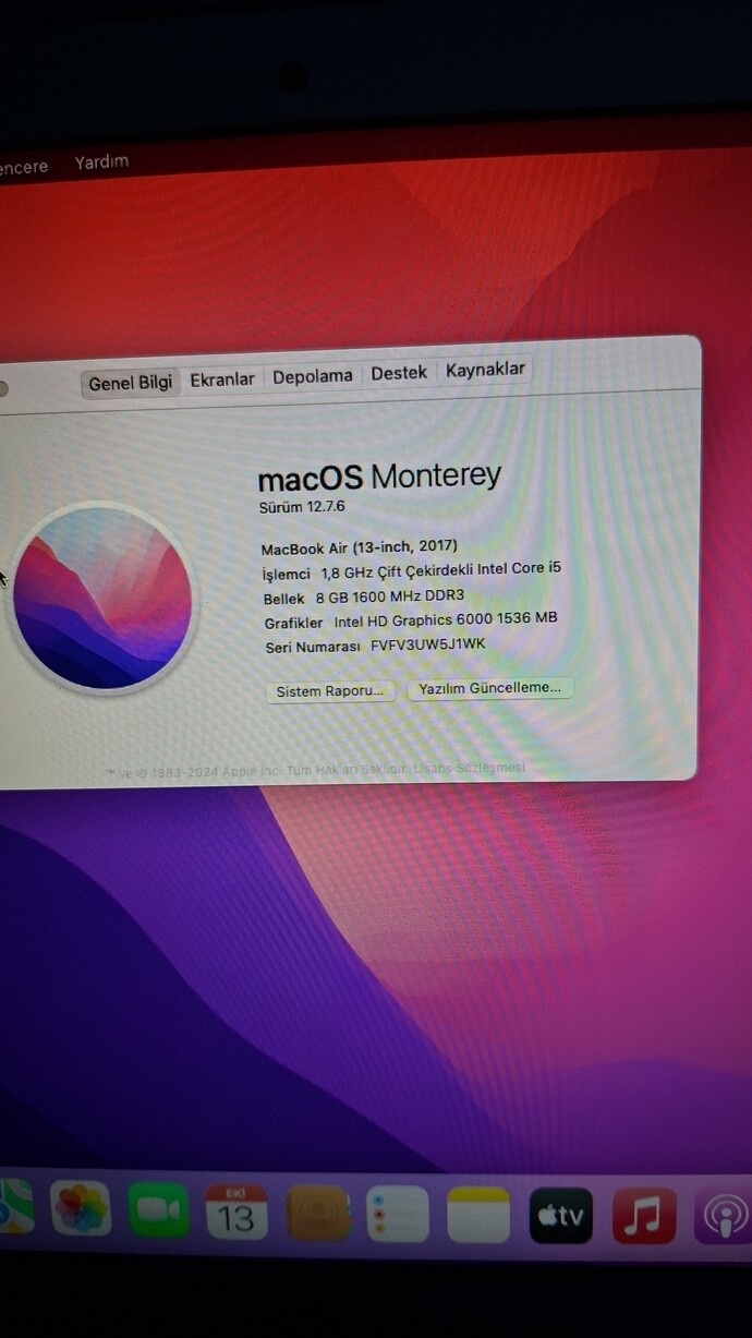 Elimde eski model macbook var?