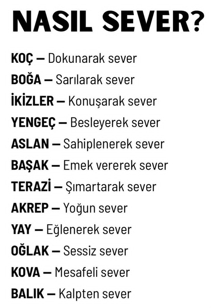 Burçlar Nasıl Sever 🙄?