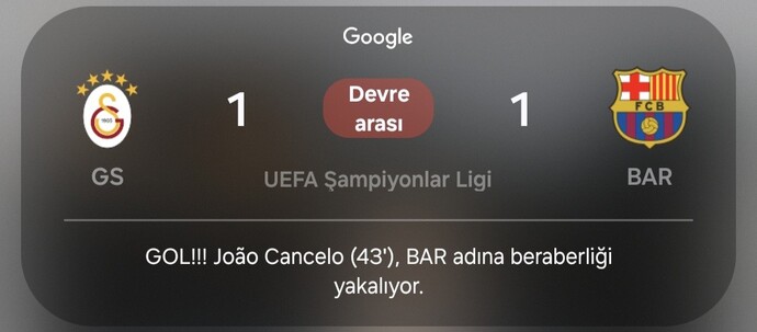 Galatasaray Barcelona ilk yarısı hakkında ne düşünüyorsunuz?