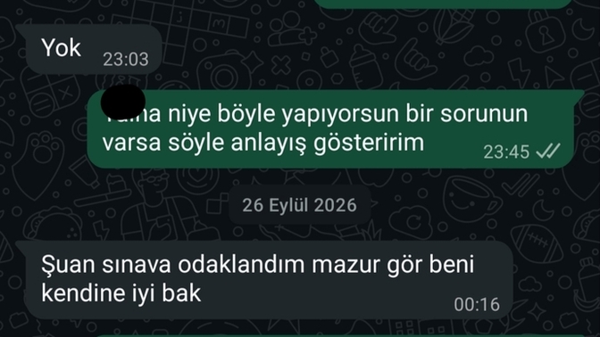 Arkadaşlarrrrrrrrrrrr Bir anda böyle bir mesaj attı ne yazmalıyım sizce?