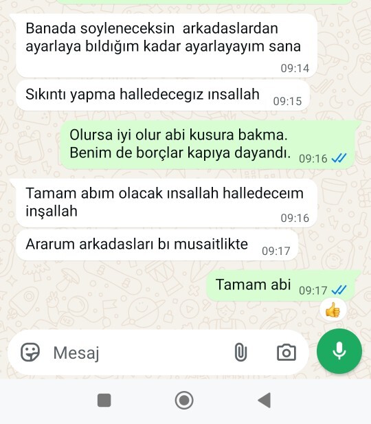 En son kimle ne konuştunuz?