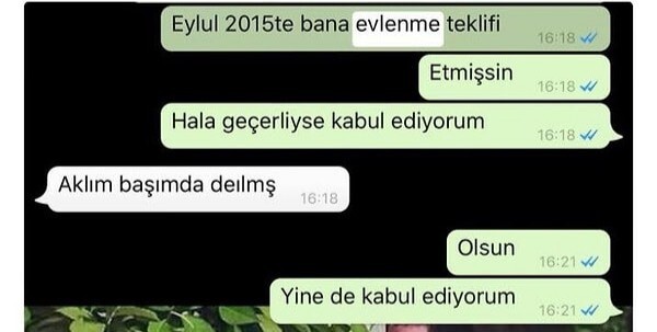 Daha önce hiç evlenme teklifi aldınız mı?