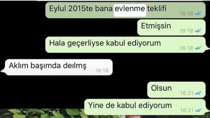 Daha önce hiç evlenme teklifi aldınız mı?