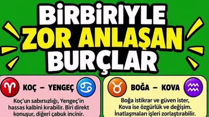 Birbiriyle zor anlaşan burçlar hangisiymiş?
