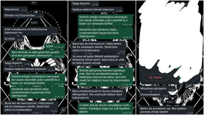 Bı erkekle görüşmek istemedikten sonra yazıyorsa ne yapılmalı?