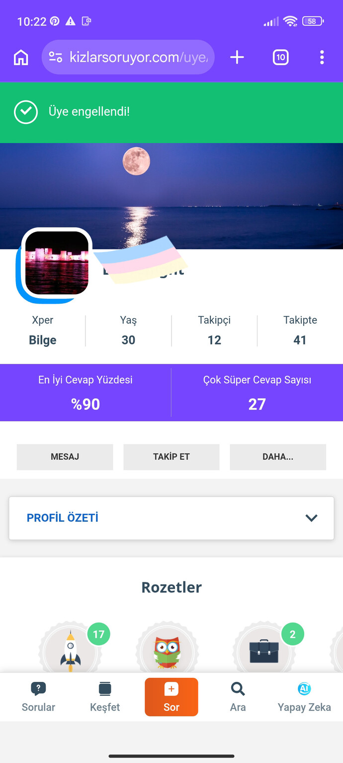 Küfür edip engellemiş