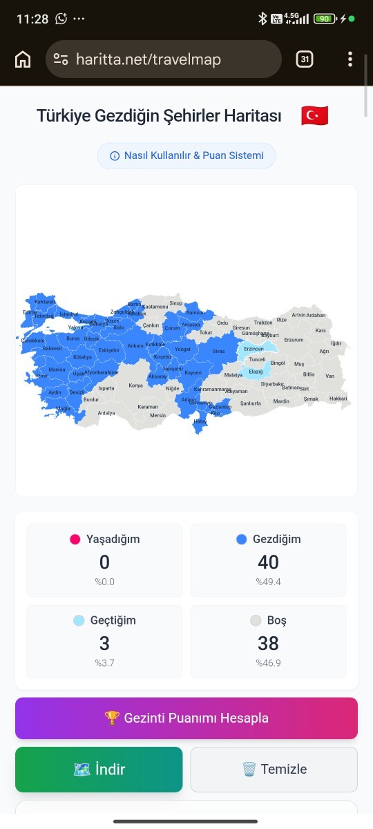 Kaç tane şehir gezdiniz?