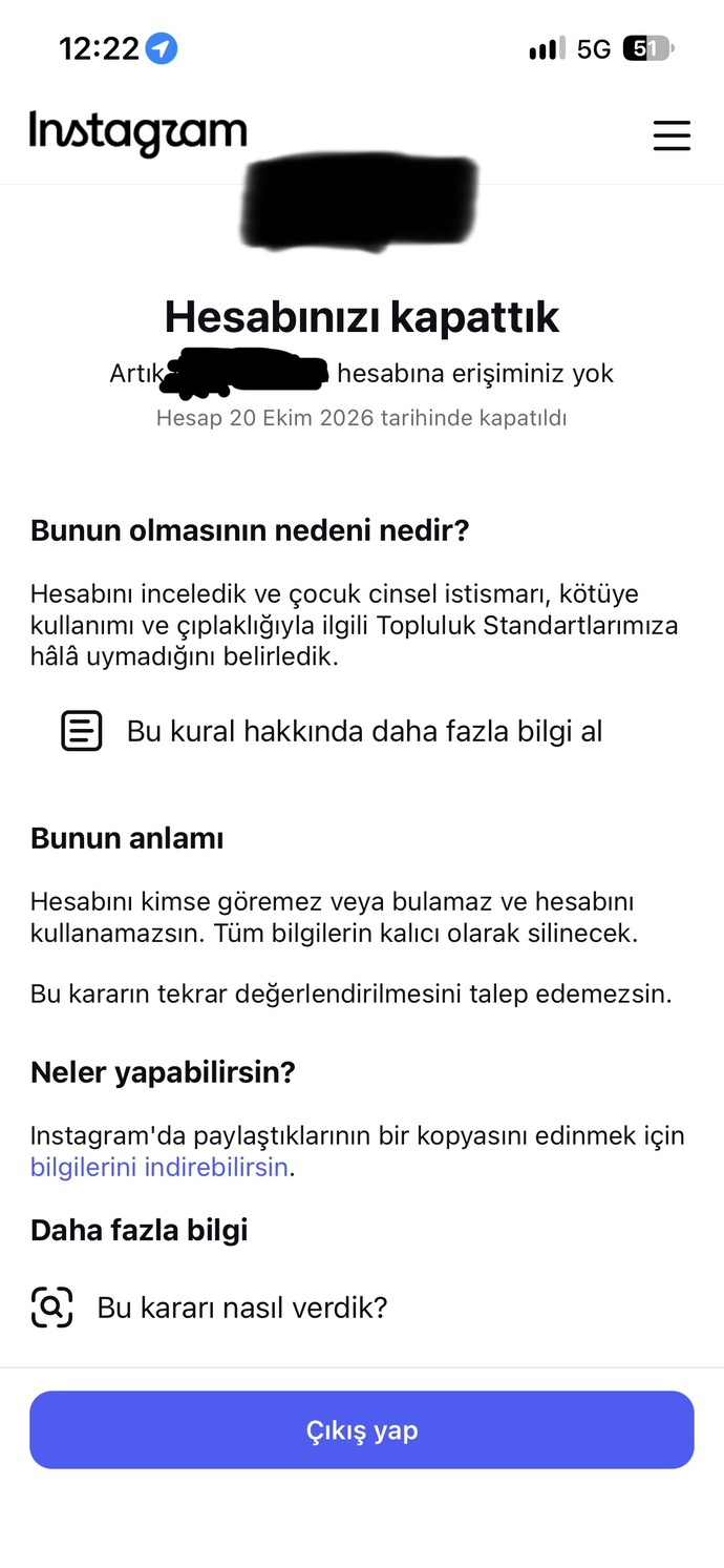 Kapanan Instagram hesabını nasıl açabilirim?