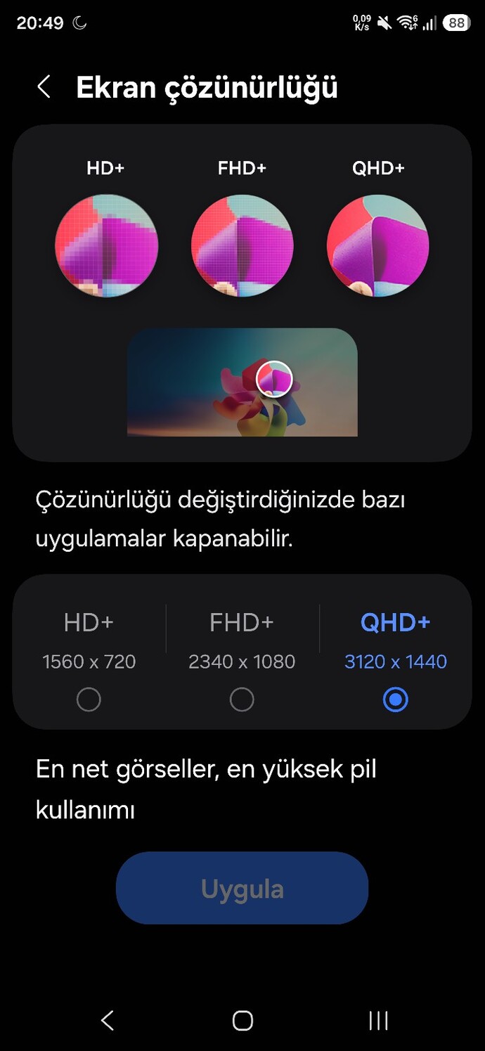 Telefonunuz hangi ekran çözünürlüğe sahip?