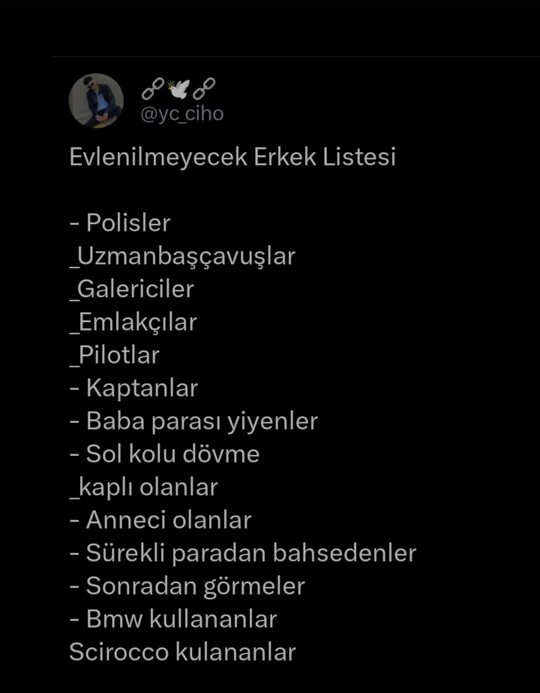 Sizce evlenilmeyecek meslek grubu hangisi?