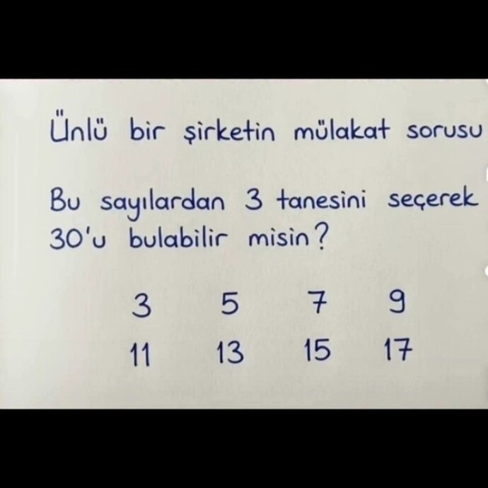 Kimler 30 u bulabilir?