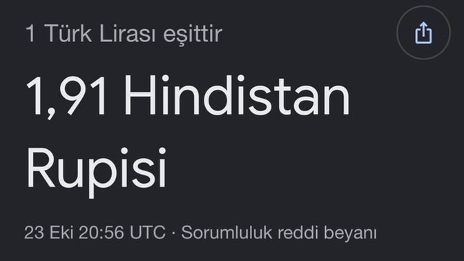 Türk🇹🇷 lirasının değeri Hint🇮🇳 rupisi kadar. Ne düşünüyorsunuz?