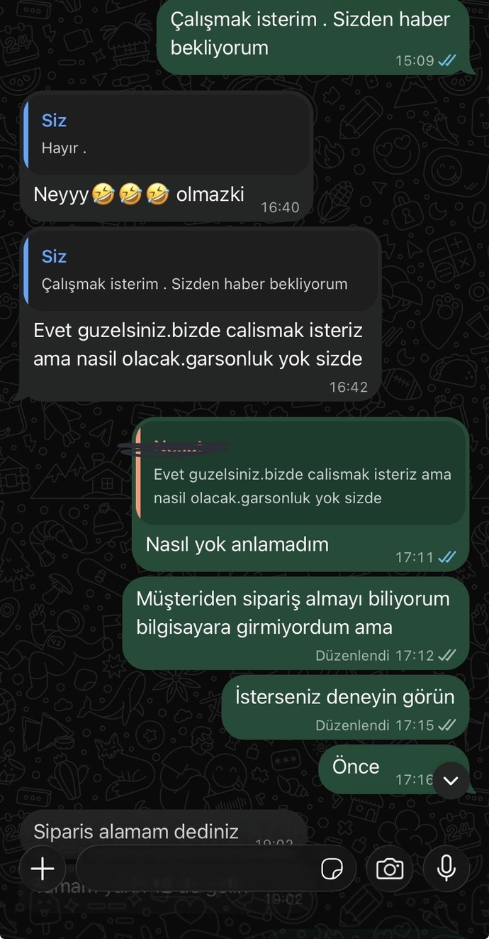Adam çalışmamı istemiyor mu sizce?