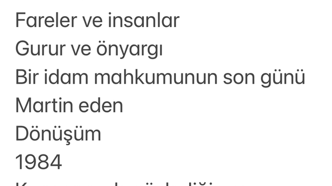 Kitap okumaya yeni başlayan biri olarak bu listedekilerden hangilerini önerirsiniz?