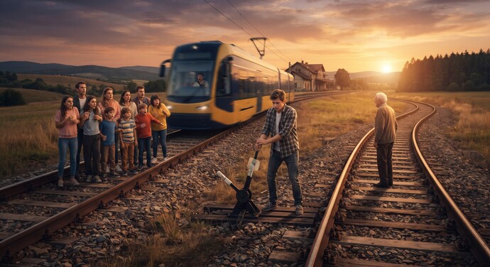 Tren iki raydan birine yönelmek zorunda kalsa, 1 kişiyi mi 10 kişiyi mi seçerdiniz?
