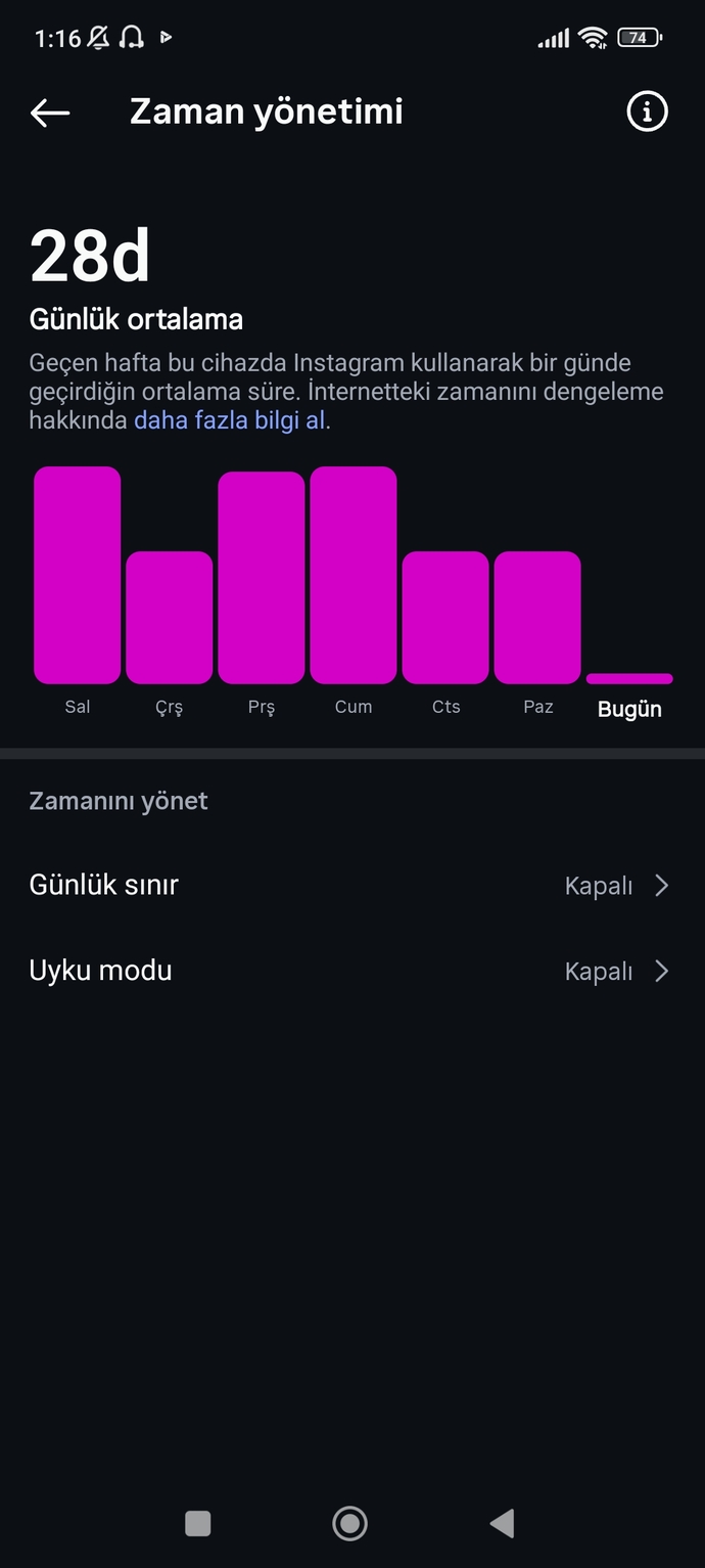 Instagram ekran süreniz ne?