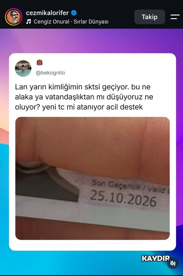 Kimliğinin son kullanma günü ne zaman vatandaşlık tarihiniz geçiyor muuu?