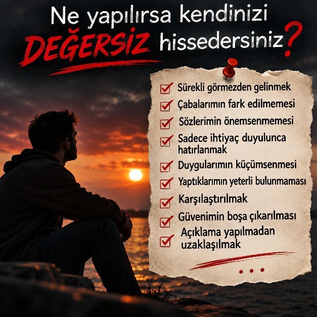 Ne yapılırsa kendinizi DEĞERSİZ hissedersiniz?