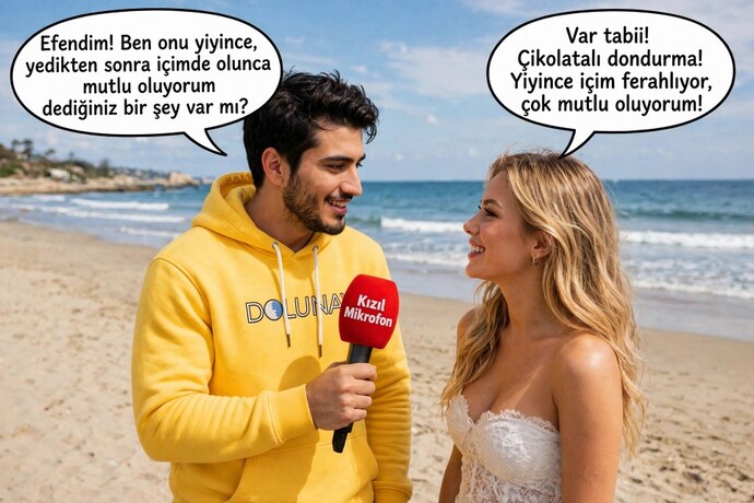 Ben onu yiyince, yedikten sonra içimde olunca mutlu oluyorum dediğiniz bir şey var mı?