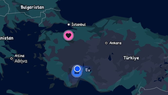 Bursa haritalarda bile kalp şeklinde 