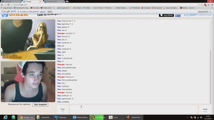 omegle sohbet ekranı