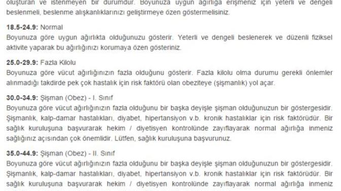 Boyunuz kilonuz ile orantılı mı? Vücut kitle endeksiniz kaç?