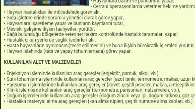 Laborant ve Veteriner saglik?