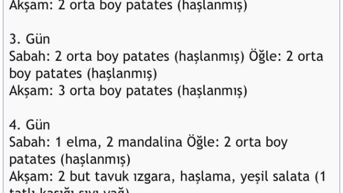 Patates diyeti İşe yarar mı?