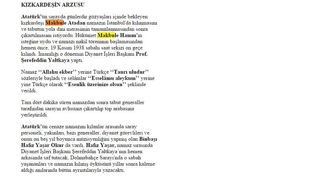 Mustafa Kemal Atatürk'e neden dinimizin gerektirdiği gibi bir cenaze namazı kılınmamıştır ?