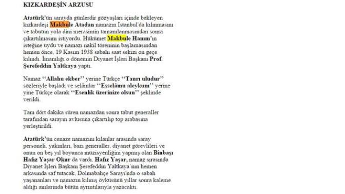 Mustafa Kemal Atatürk'e neden dinimizin gerektirdiği gibi bir cenaze namazı kılınmamıştır?