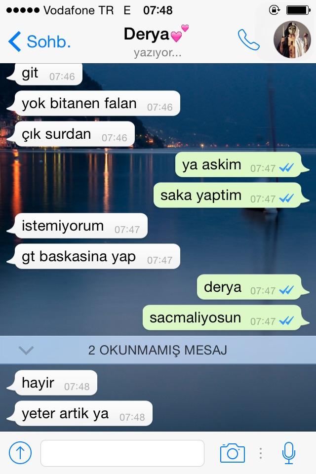 Ben cok kötü birsey mi dedim ne bu tepki anlamadim?