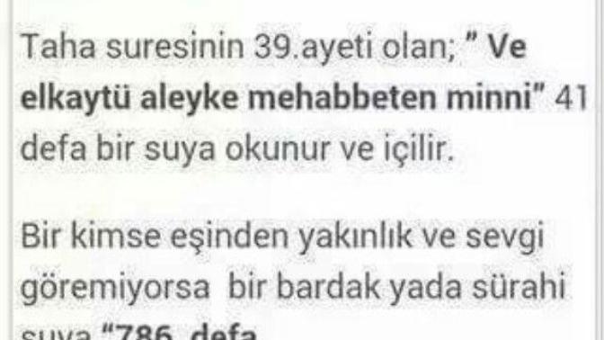 "Ve elgaytü aleyke mehabbeten minni" duası büyü müdür?