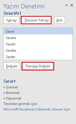 Yazım Denetim Penceresi