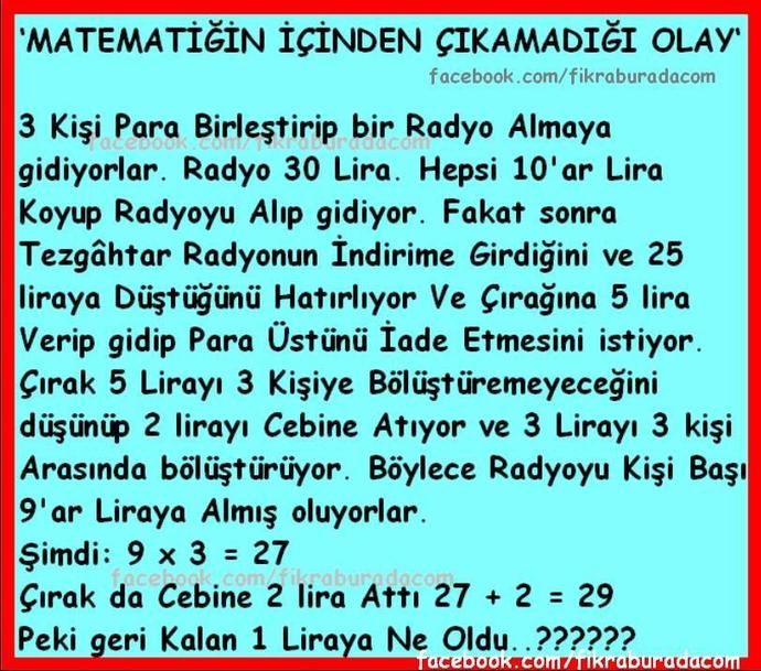 Matematiğin İçinden Çıkamadığı Bilmece ?