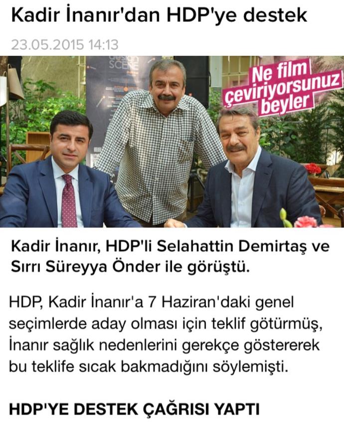 Kadir İNANIR dan HDP tavrı gördünüz MÜ?