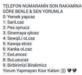 Telefon Numaranın Son Rakamına Yaz & Yorumla Bakalım ne ÇIkacak ?
