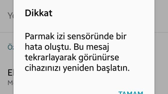 Parmak izi sensöründe hata oluştu? resimli?