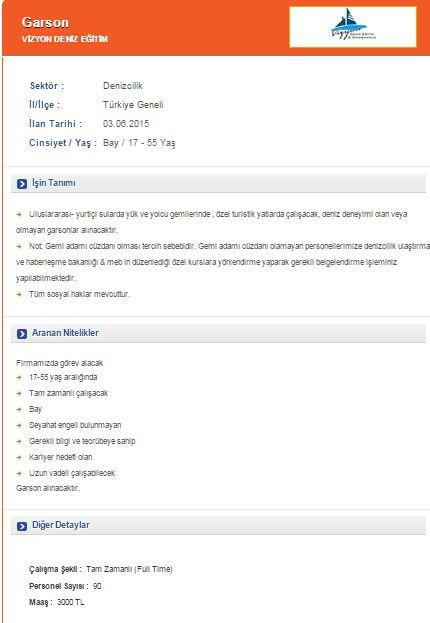 Yatta Gemide garsonluk yaptınız mı ? veya bilginiz var mı ?