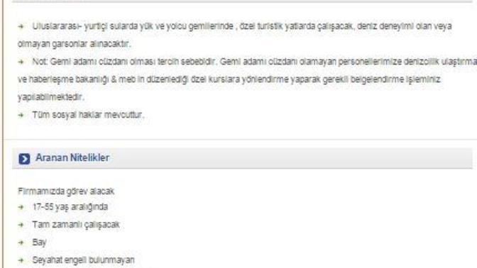 Yatta Gemide garsonluk yaptınız mı? veya bilginiz var mı?