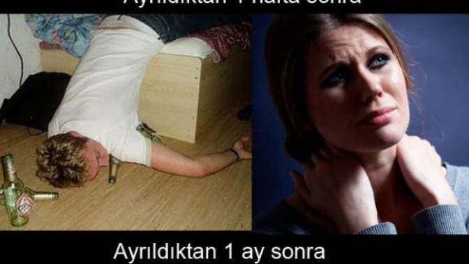 Ayrılık sonrası kızlar ve erkekler cidden böyle mi?