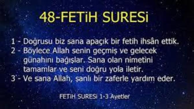 Fetih Suresi Kur'an'ın kaçıncı sayfasında bilen var mı?