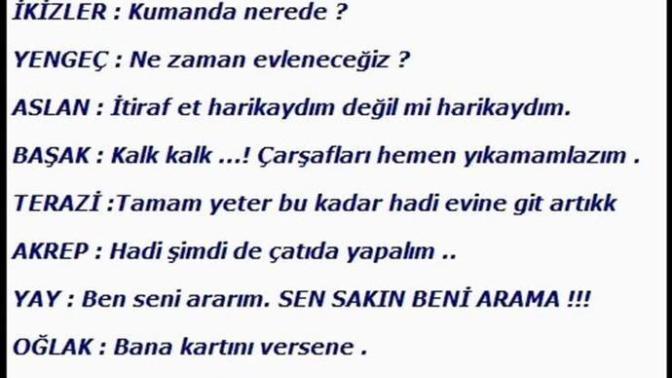 Seks sonrası burçlar :D Sizin burcunuz ne?