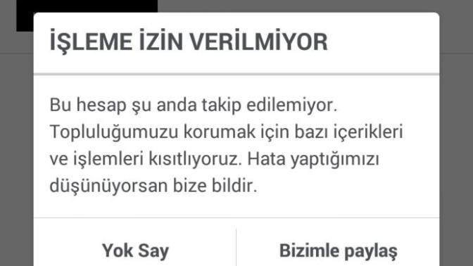 İnstagram arkadaşlarım beni takip edemiyor. İŞLEME İZİN VERMİYOR hatası geliyor. Yardımm? RESİMLİ?