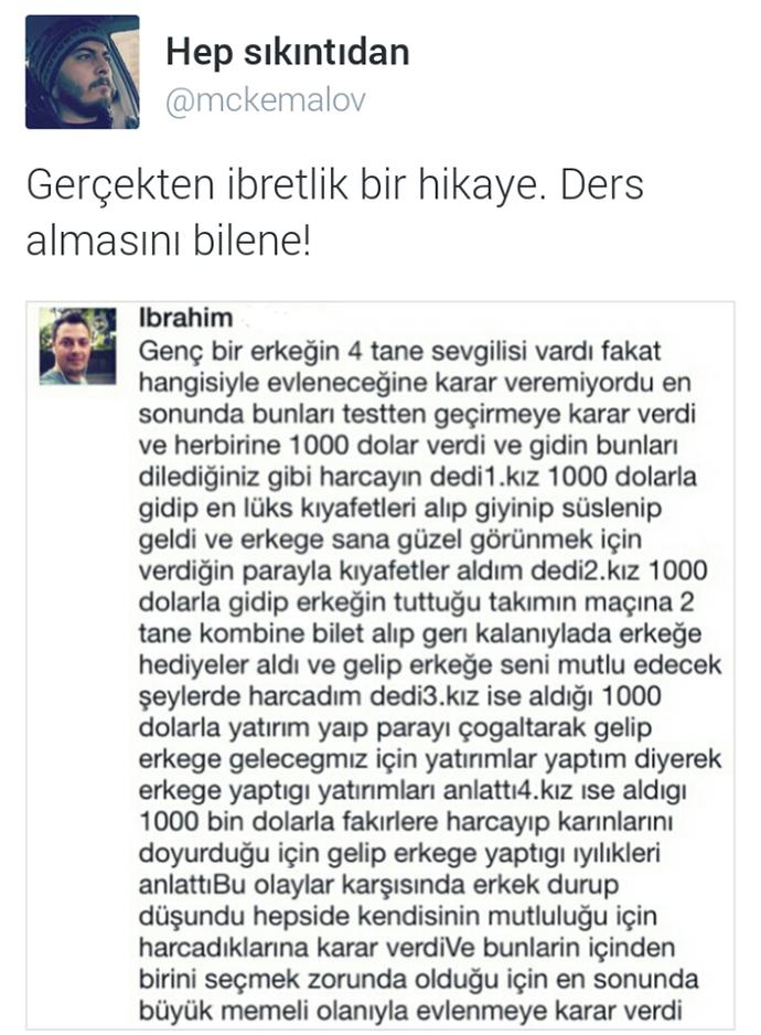 Genç bir erkeğin 4 tane sevgilisi vardı..İbretlik Hikaye...Görüşler ?