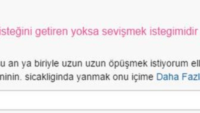 Dikkatimi çekmeye başladı artık kızlarda'da geceleri azgınlık belirtileri fazlaca baş gösteriyo sorduları sorular itibariyle ?