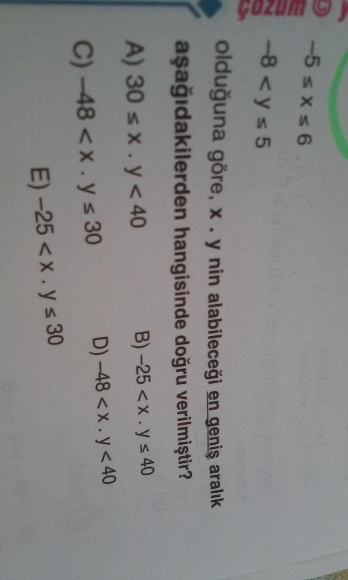 Matematik-Basit eşitsizlik soruları. Kendine guvenen baba yigit Çözebilecek var mı??? ?