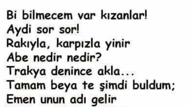 Nerelisiniz tatlışlar. ? Trakya insanini nasıl bilirsiniz?