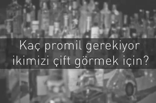 Kaç promil gerekiyo ikimizi çift görebilmek için :)?